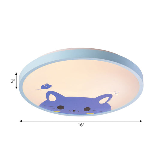 Modern Kindergarten Circular Ceiling Light: Acrylic Flush Mount Fixture