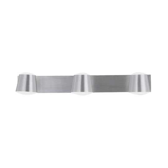 Simple Silver Wall Sconce With Tapered Design And Warm/White Light - 1/2/3 Heads