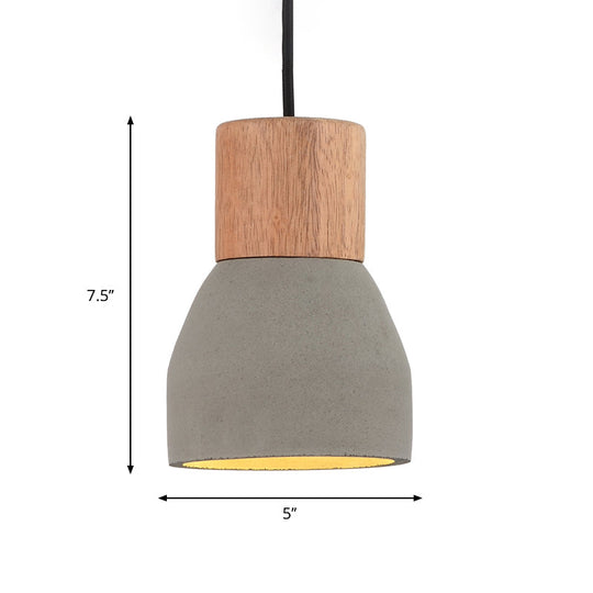 Nordic Cement & Wood Kitchen Pendant Light With Bottle Design