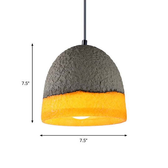 Nordic Grey Dome/Cone/Barn Shaped Hanging Light For Kitchen Bar Ceiling - 1 Head Pendant
