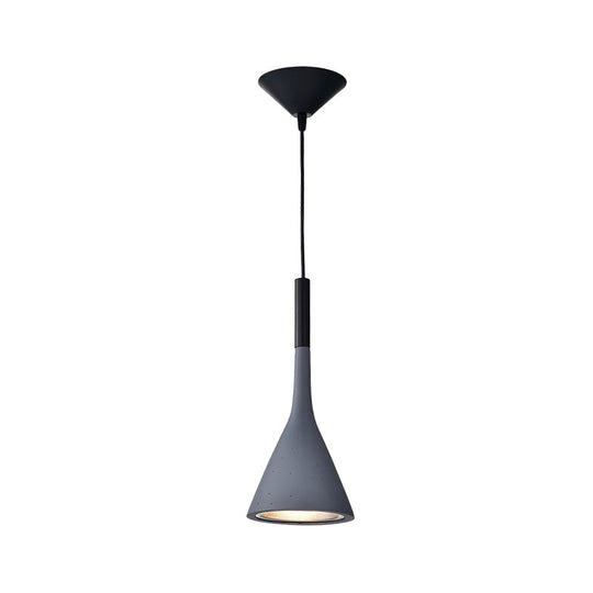 Minimalist Funnel Pendant Cement Light Fixture In Red/Black/White - Ideal For Bedside