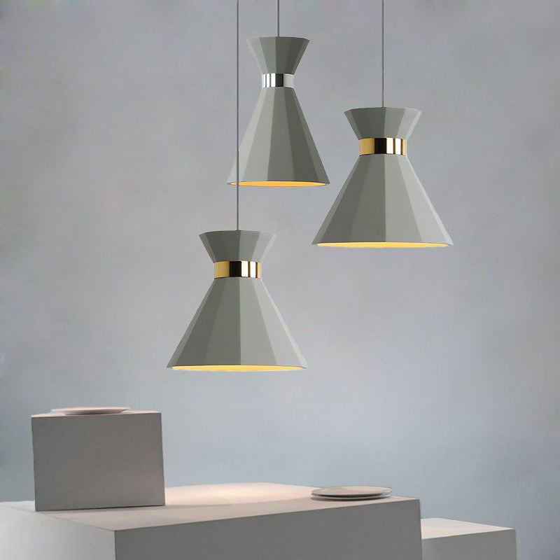 8.5’/10.5’ Nordic Grey Cement Suspension Light - Head Hourglass Ceiling Pendant For Dining Room