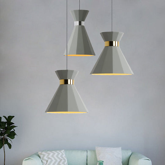 8.5’/10.5’ Nordic Grey Cement Suspension Light - Head Hourglass Ceiling Pendant For Dining Room