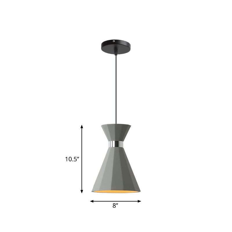 8.5’/10.5’ Nordic Grey Cement Suspension Light - Head Hourglass Ceiling Pendant For Dining Room
