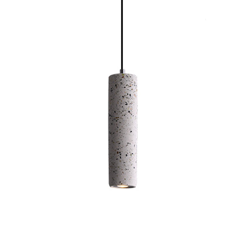 Nordic Terrazzo Tube Suspension Pendant Light With Led - Black/Red/Blue Ideal For Dining Room