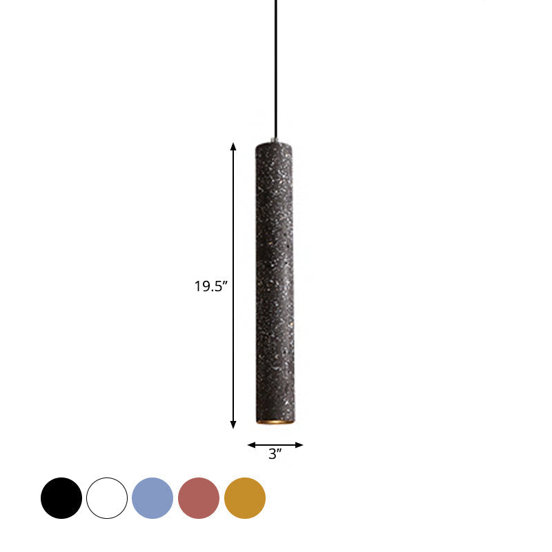 Terrazzo Fluted Pendant Lamp - Loft Style With Led Lighting White/Yellow/Blue