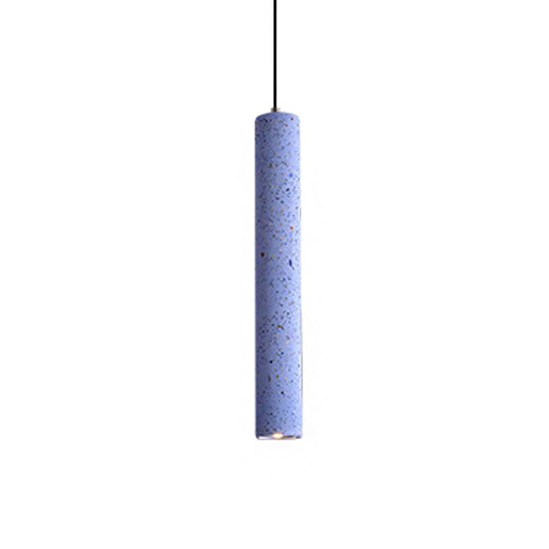 Terrazzo Fluted Pendant Lamp - Loft Style With Led Lighting White/Yellow/Blue