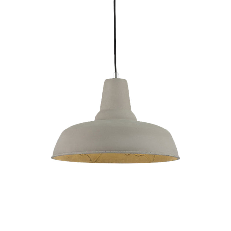 Nordic Cement 1-Head Pendant Light With Carved Interior – Barn Kitchen Bar Grey/White/Beige