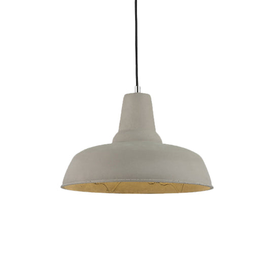 Nordic Cement 1-Head Pendant Light With Carved Interior – Barn Kitchen Bar Grey/White/Beige
