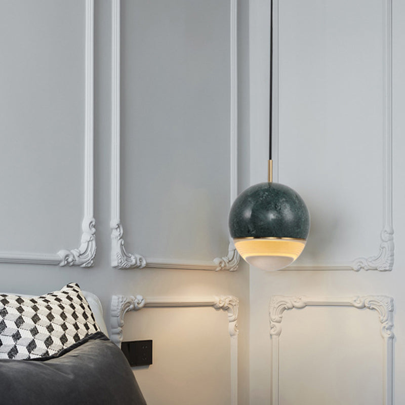 Modern Nordic Hanging Pendant Light - Led Marble Suspension In Multiple Sizes And Colors