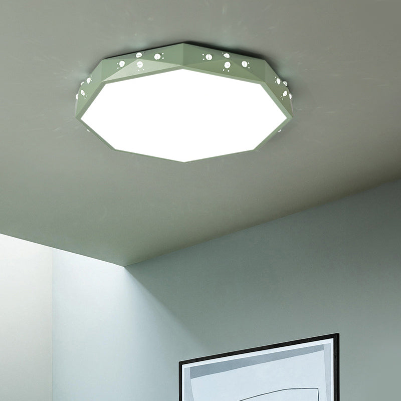 Stylish Macaron Octagon Led Ceiling Lamp For Children’s Bedroom