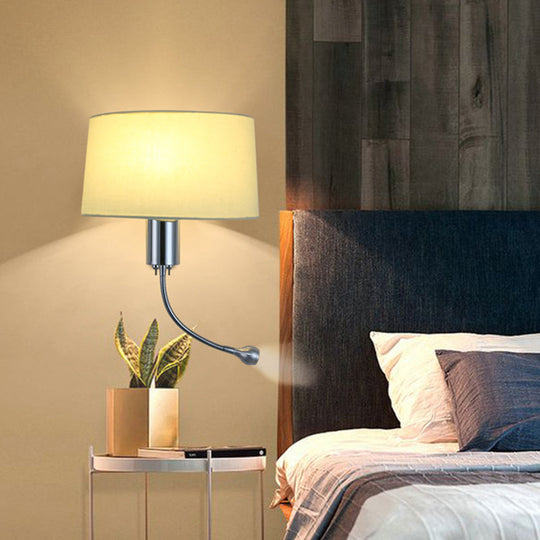 Modern Flush Wall Sconce With Half-Empire Shade - 1 Head Bedroom Spotlight Lamp For Reading