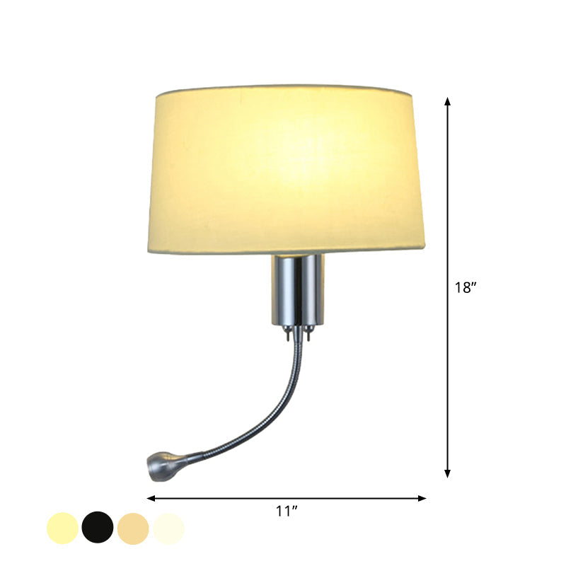 Modern Flush Wall Sconce With Half-Empire Shade - 1 Head Bedroom Spotlight Lamp For Reading