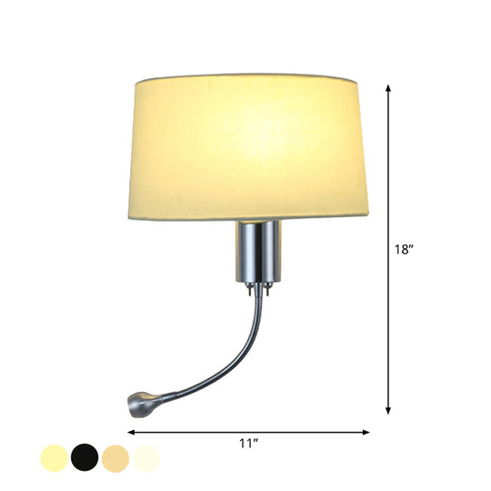 Modern Flush Wall Sconce With Half-Empire Shade - 1 Head Bedroom Spotlight Lamp For Reading