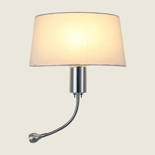 Modern Flush Wall Sconce With Half-Empire Shade - 1 Head Bedroom Spotlight Lamp For Reading