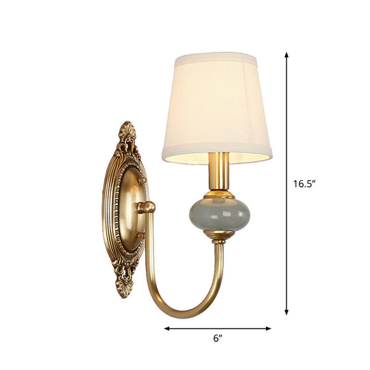 Gold Swoop Arm Wall Light With Traditional Metal Design - 1/2-Head Sconce Lamp