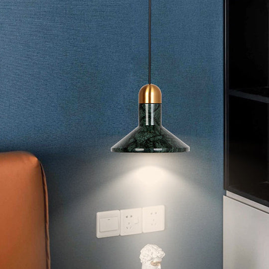 Marble Led Pendant Light Kit - Designer Black/White/Green Hanging Lamp For Living Room Green / B