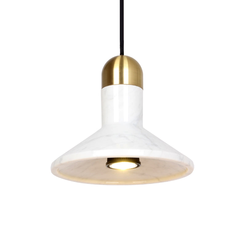 Led Marble Pendant Light Kit In Designer Black/White/Green For Living Room