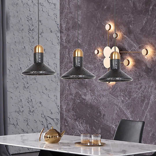 Marble Led Pendant Light Kit - Designer Black/White/Green Hanging Lamp For Living Room Black / B