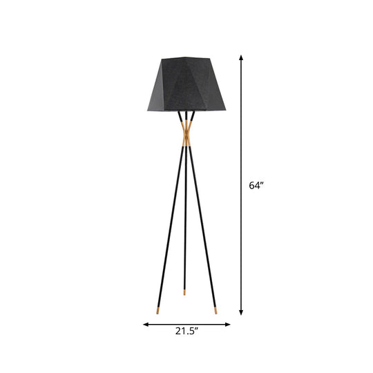 Modern Black Metal Floor Lamp With Unique Linear Capsule Arch Design For Living Room