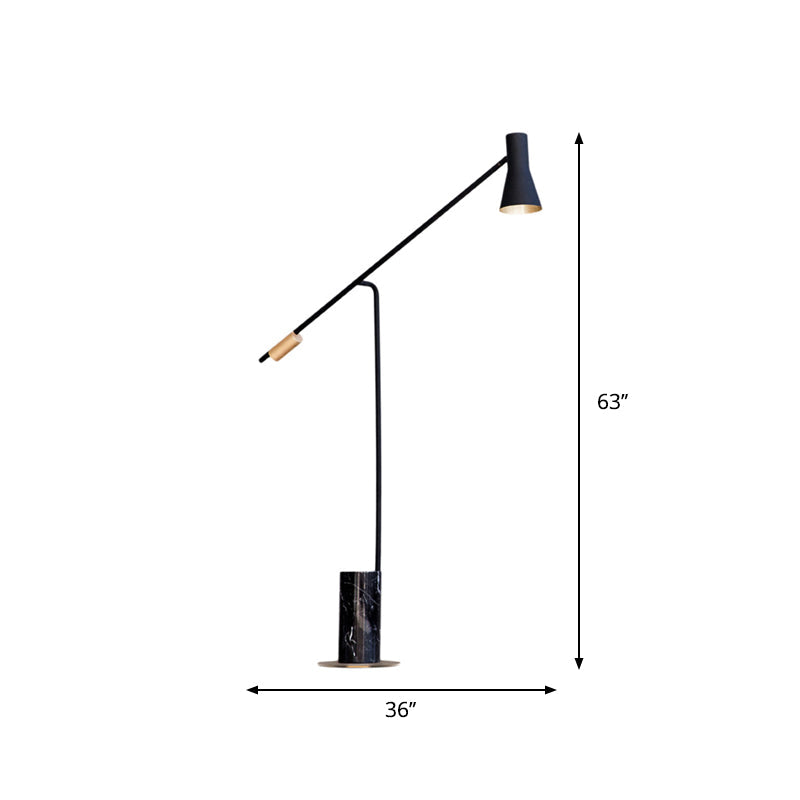 Nordic Metallic Hourglass Floor Lamp - Dark Blue-Black