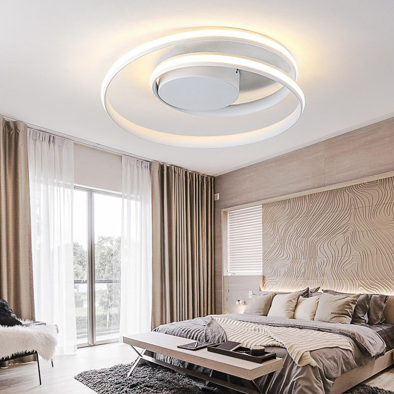Modern Led Ceiling Lamp For Kid’s Bedroom & Hallway - Acrylic Strap Circle Mount