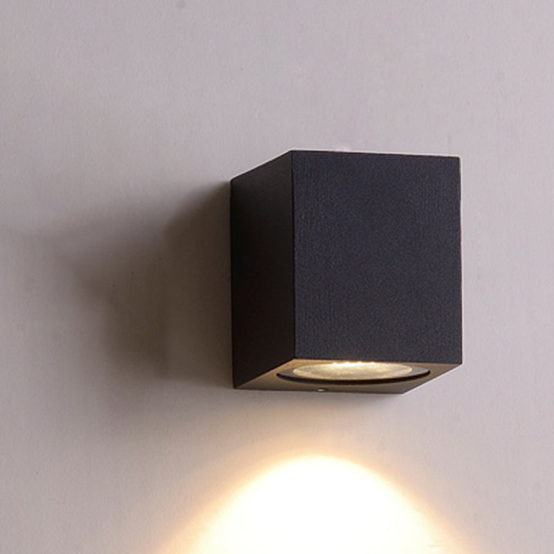 Minimalist Aluminum Wall Sconce With Led Flush Mount For Corridors - Black Small/Large Sizes