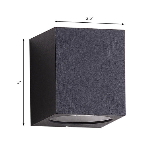 Minimalist Aluminum Wall Sconce With Led Flush Mount For Corridors - Black Small/Large Sizes