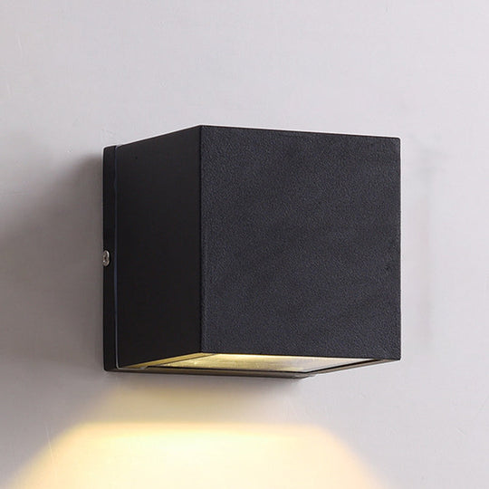 Minimalist Aluminum Wall Sconce With Led Flush Mount For Corridors - Black Small/Large Sizes
