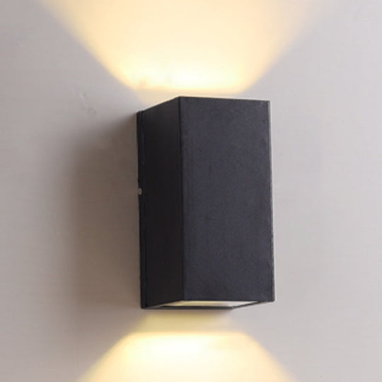 Minimalist Aluminum Wall Sconce With Led Flush Mount For Corridors - Black Small/Large Sizes