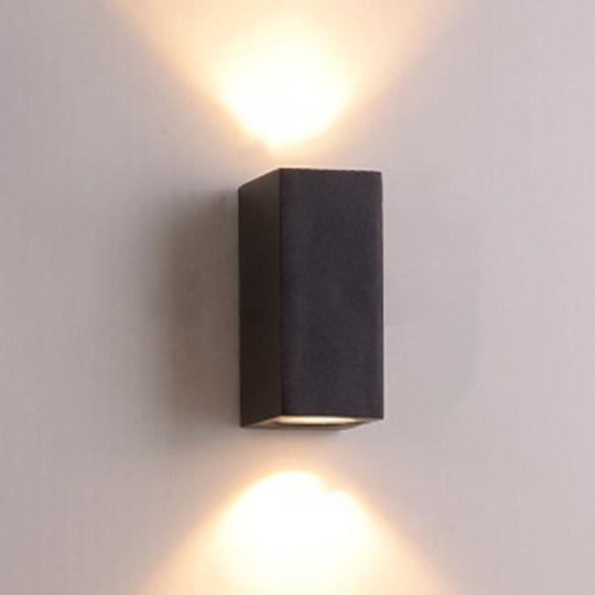 Minimalist Aluminum Wall Sconce With Led Flush Mount For Corridors - Black Small/Large Sizes