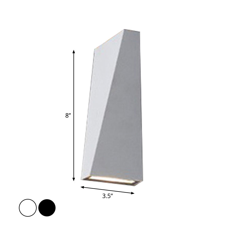 Nordic Led Flush Wall Sconce Black/White Triangular Lamp