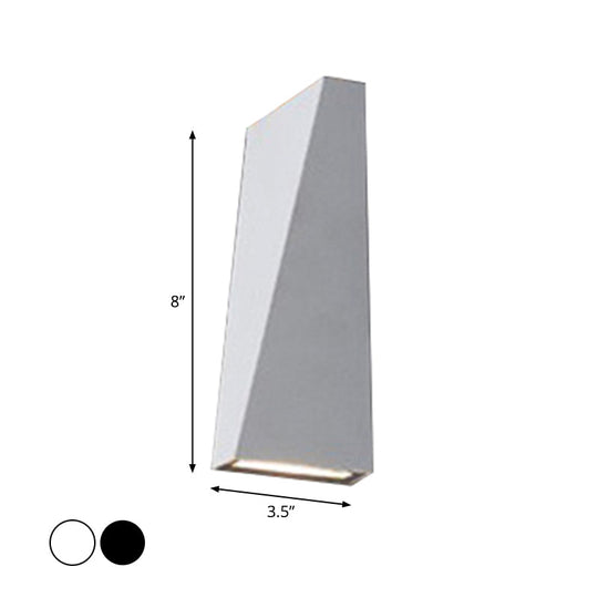 Nordic Led Flush Wall Sconce Black/White Triangular Lamp
