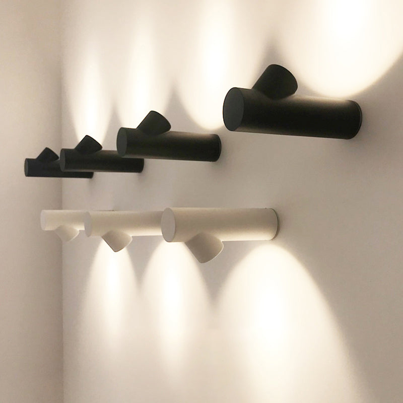 Nordic Metal Led Wall Sconce In Black/Grey/White - Bedside Lighting Solutions