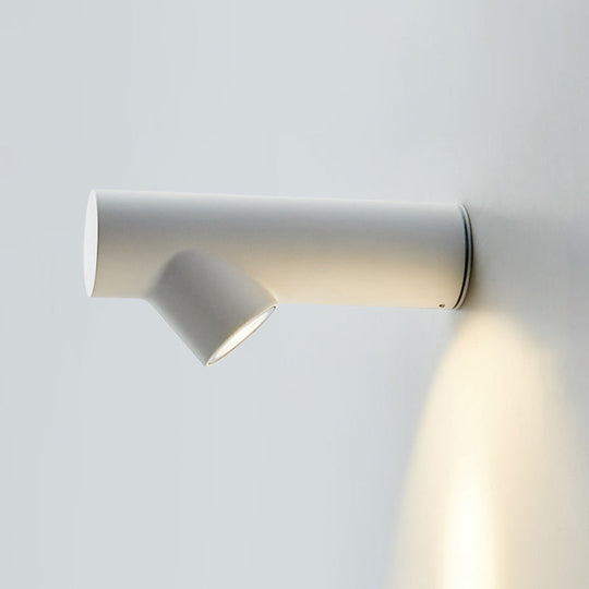 Nordic Metal Led Wall Sconce In Black/Grey/White - Bedside Lighting Solutions White