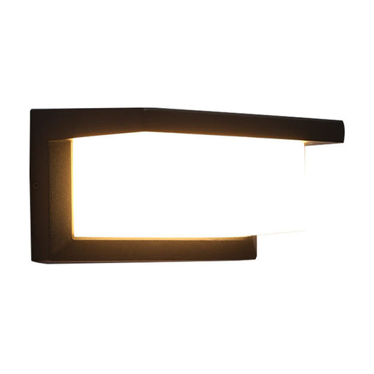 Contemporary Black Led Wall Lamp For Courtyard - Flush Mount Sconce