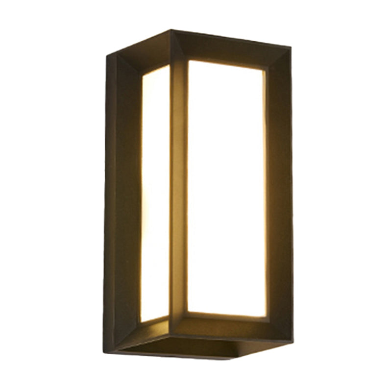 Contemporary Black Led Wall Lamp For Courtyard - Flush Mount Sconce