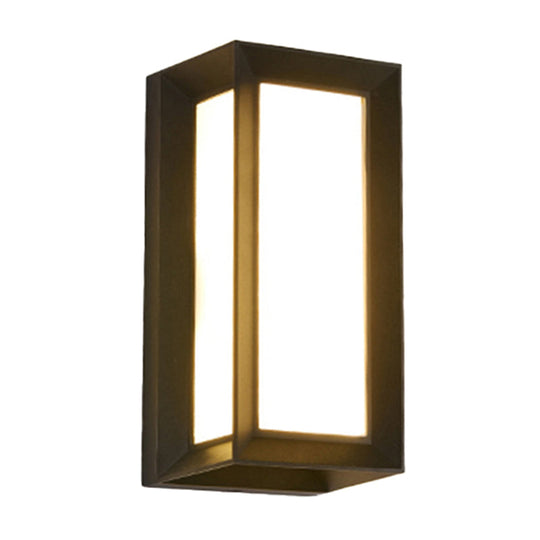 Contemporary Black Led Wall Lamp For Courtyard - Flush Mount Sconce