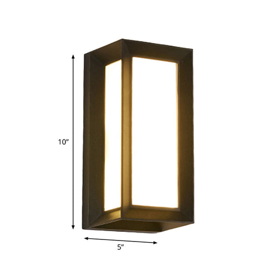 Contemporary Black Led Wall Lamp For Courtyard - Flush Mount Sconce