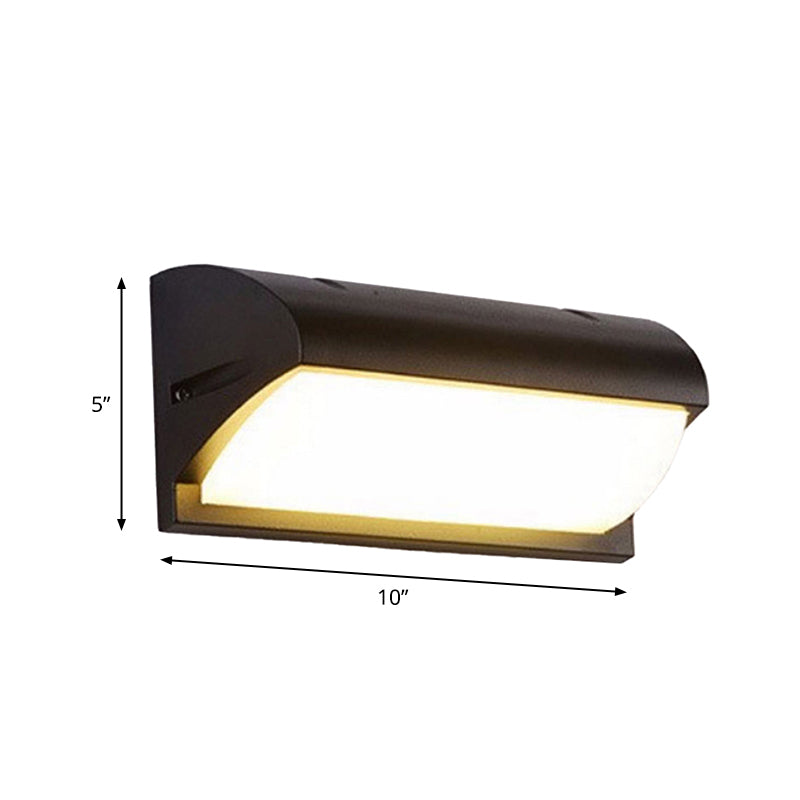 Contemporary Black Led Wall Lamp For Courtyard - Flush Mount Sconce