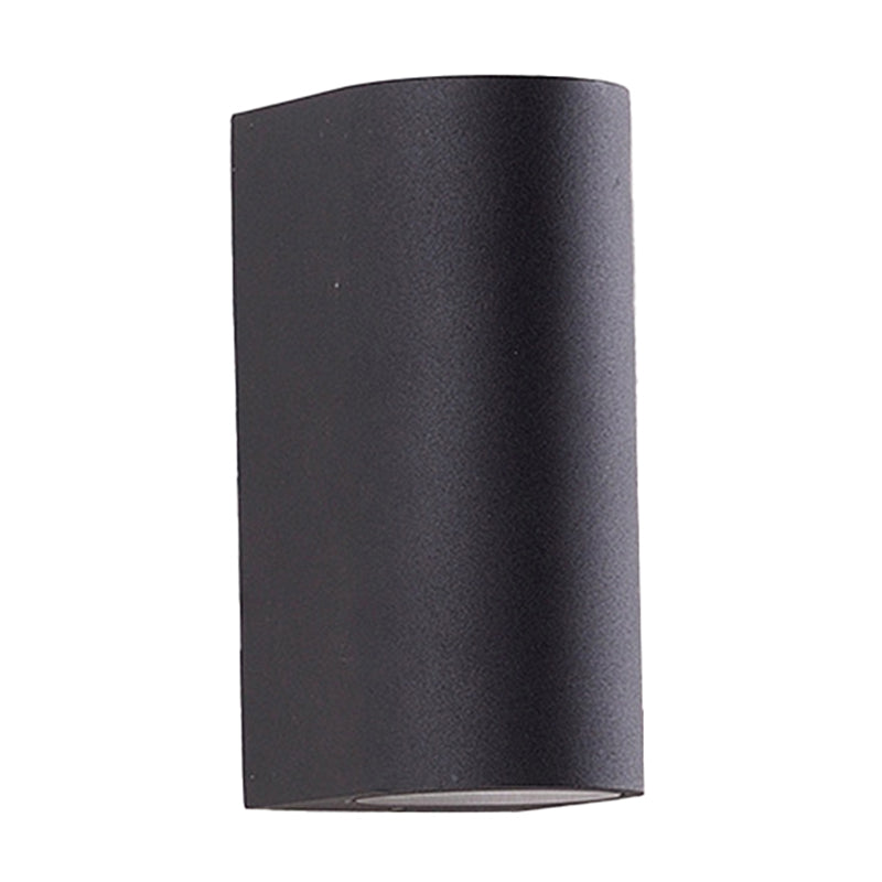 Black Aluminum Led Outdoor Cylinder Wall Light - Minimalist Flush Sconce