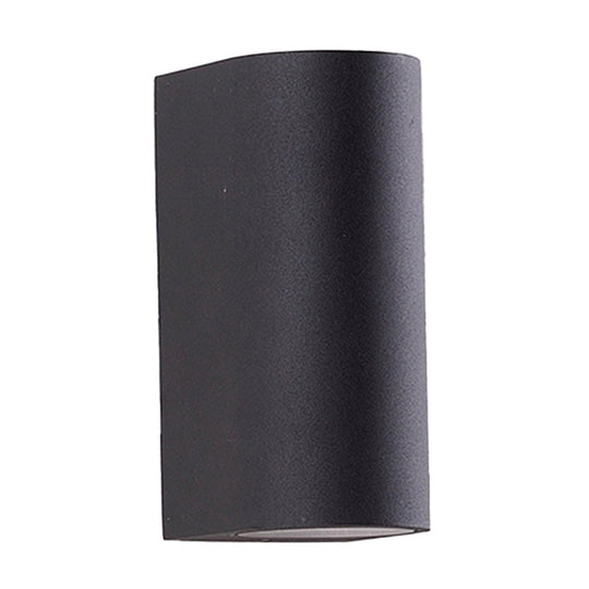 Black Aluminum Led Outdoor Cylinder Wall Light - Minimalist Flush Sconce