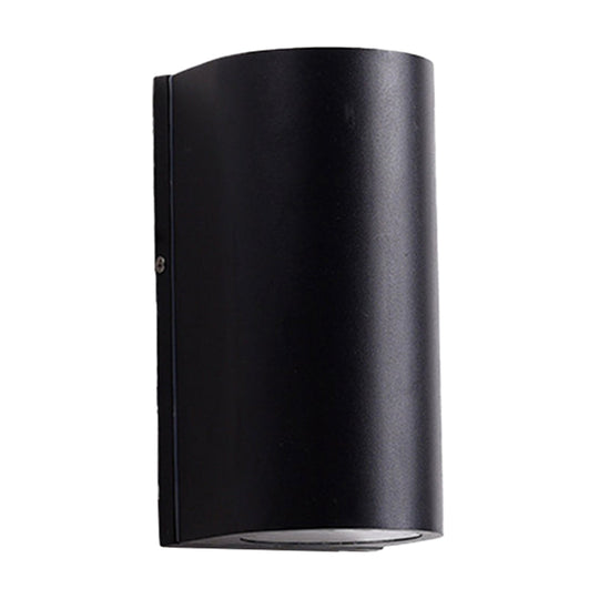 Black Aluminum Led Outdoor Cylinder Wall Light - Minimalist Flush Sconce