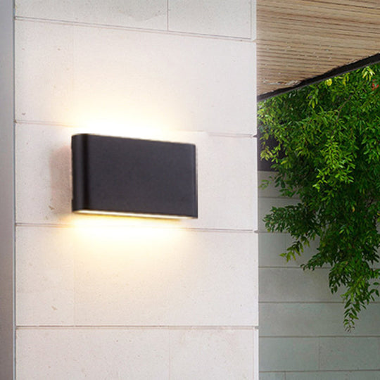 Nordic Aluminum Flush Mount Wall Lamp - Black/White Led Sconce Light Fixture (Small/Large) Black /