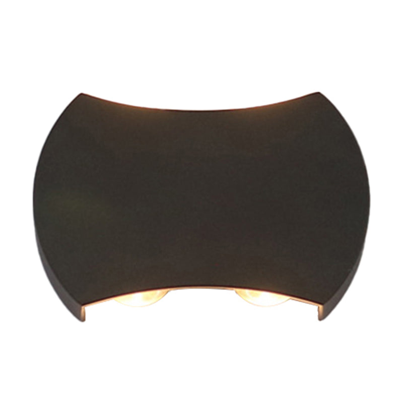 Nordic Metallic Mini Wall Light - Ellipse/Curve/Honeycomb Design 4/6-Bulb Led Washer Sconce In Black