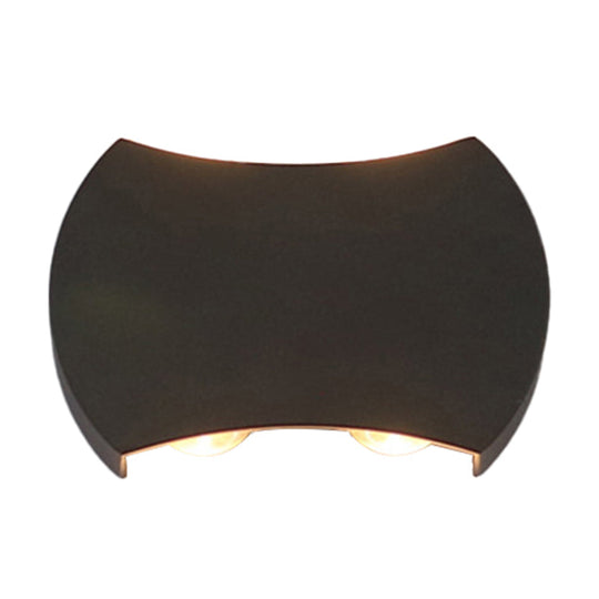 Nordic Metallic Mini Wall Light - Ellipse/Curve/Honeycomb Design 4/6-Bulb Led Washer Sconce In Black