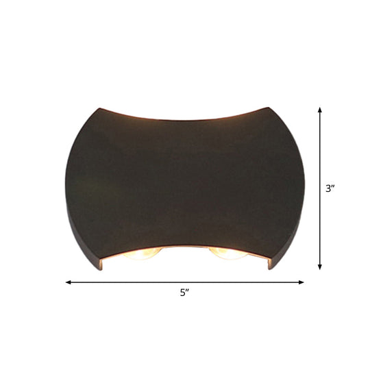 Nordic Metallic Mini Wall Light - Ellipse/Curve/Honeycomb Design 4/6-Bulb Led Washer Sconce In Black
