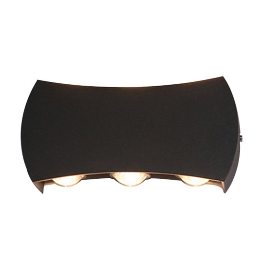 Nordic Metallic Mini Wall Light - Ellipse/Curve/Honeycomb Design 4/6-Bulb Led Washer Sconce In Black