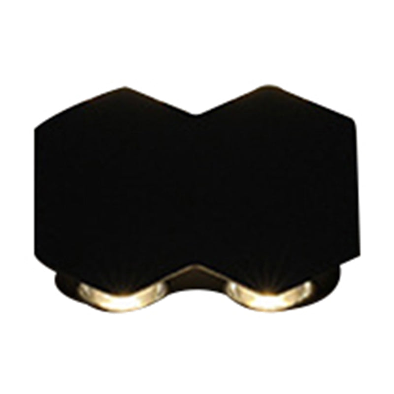 Nordic Metallic Mini Wall Light - Ellipse/Curve/Honeycomb Design 4/6-Bulb Led Washer Sconce In Black