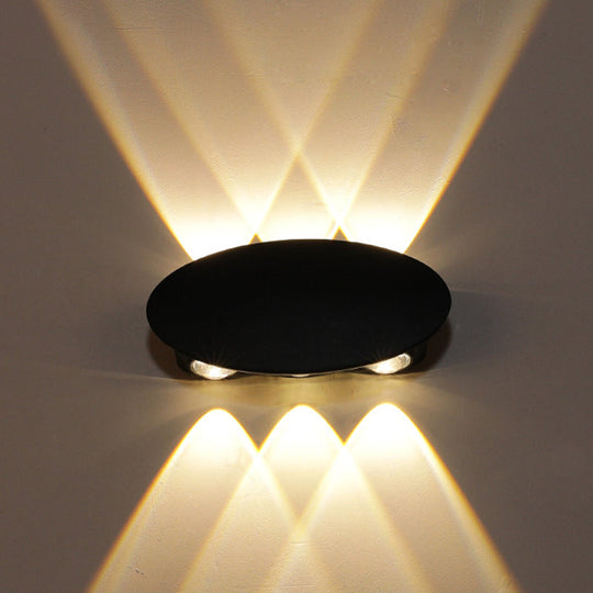 Nordic Metallic Mini Wall Light - Ellipse/Curve/Honeycomb Design 4/6-Bulb Led Washer Sconce In Black